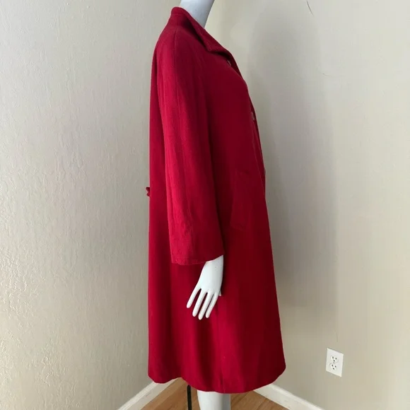 FLEURETTE Vintage 100% Camel Hair Red Swing Coat from I. Magnin